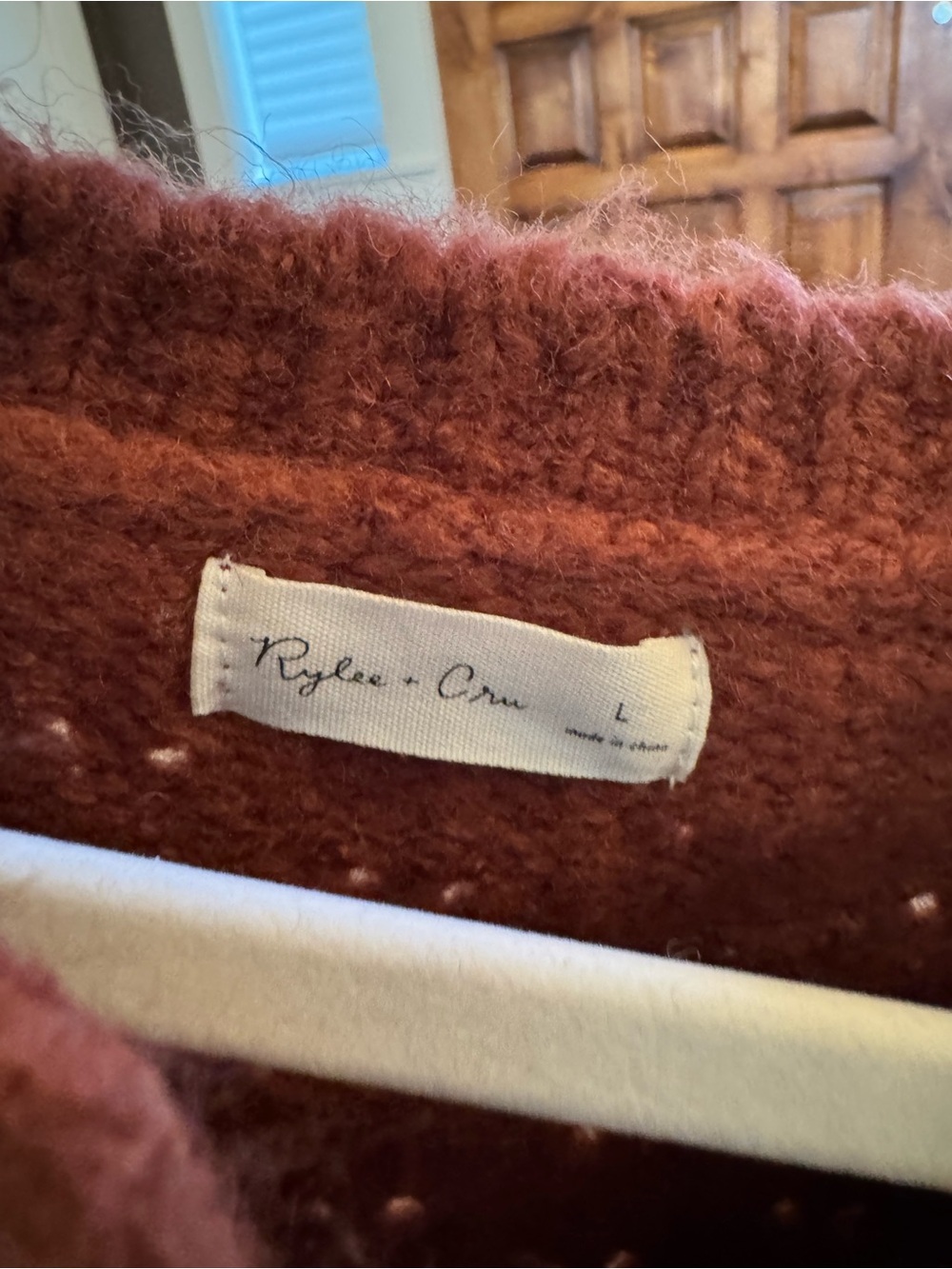 Rylee + Cru Button Down Sweater, Size Large - Picture 7 of 9